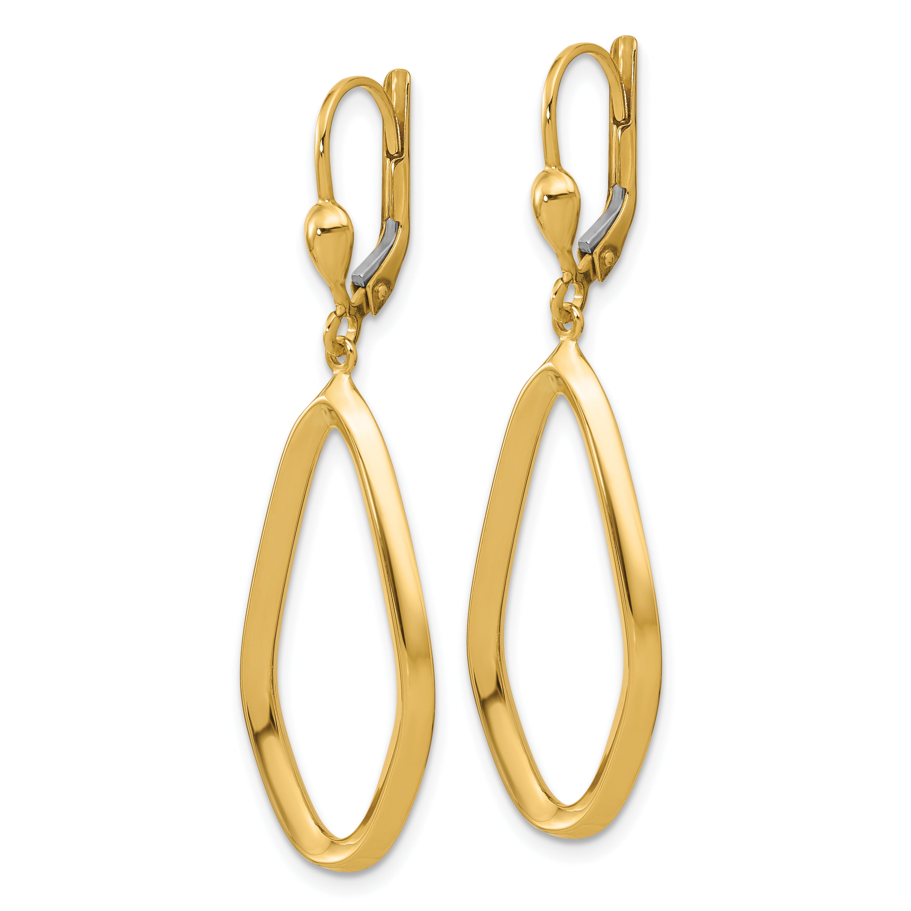 14K Polished Dangle Leverback Earrings Secondary image