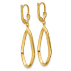 14K Polished Dangle Leverback Earrings
