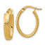 14K Polished and Grooved Oval Hoop Earrings