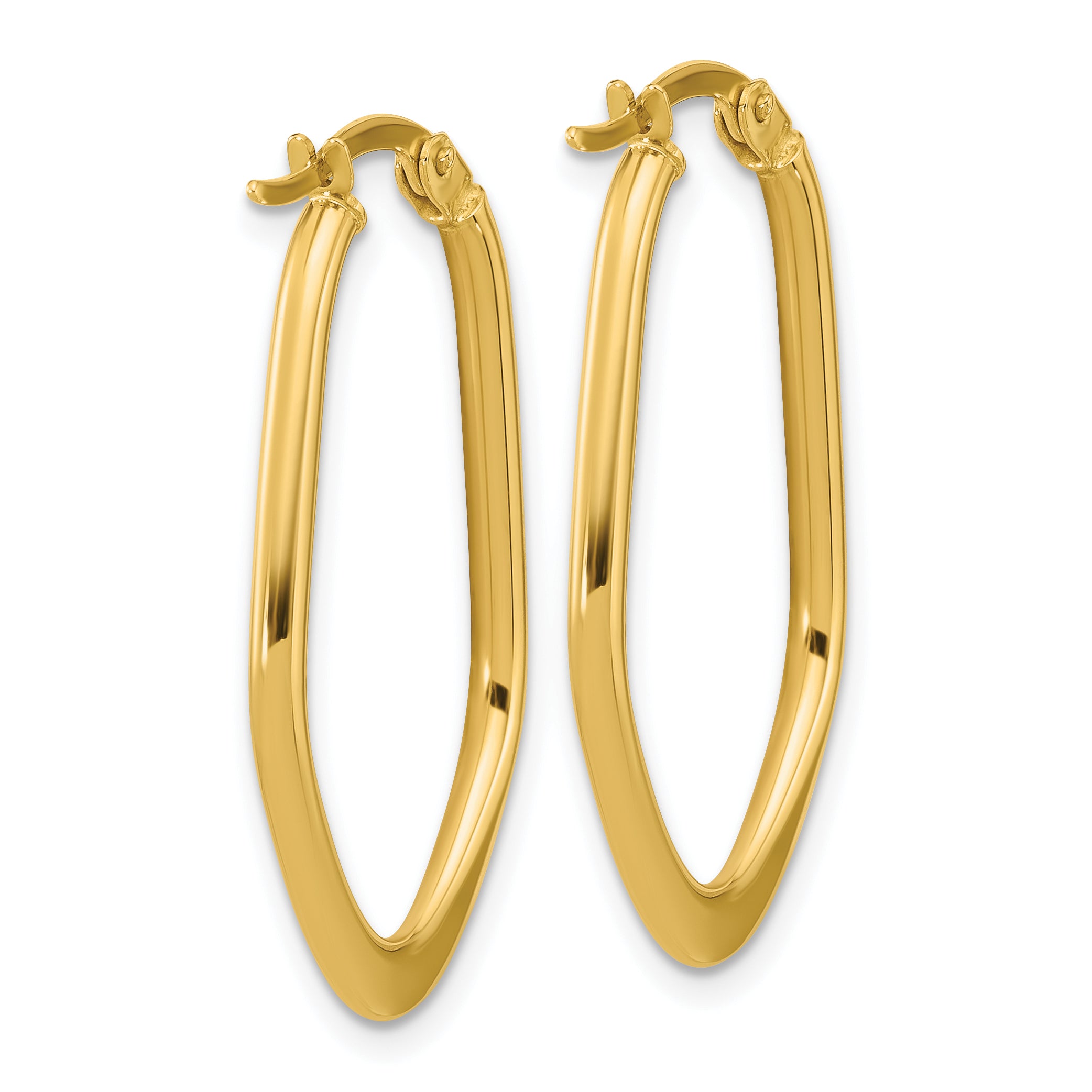 14K Polished Oval Hoop Earrings