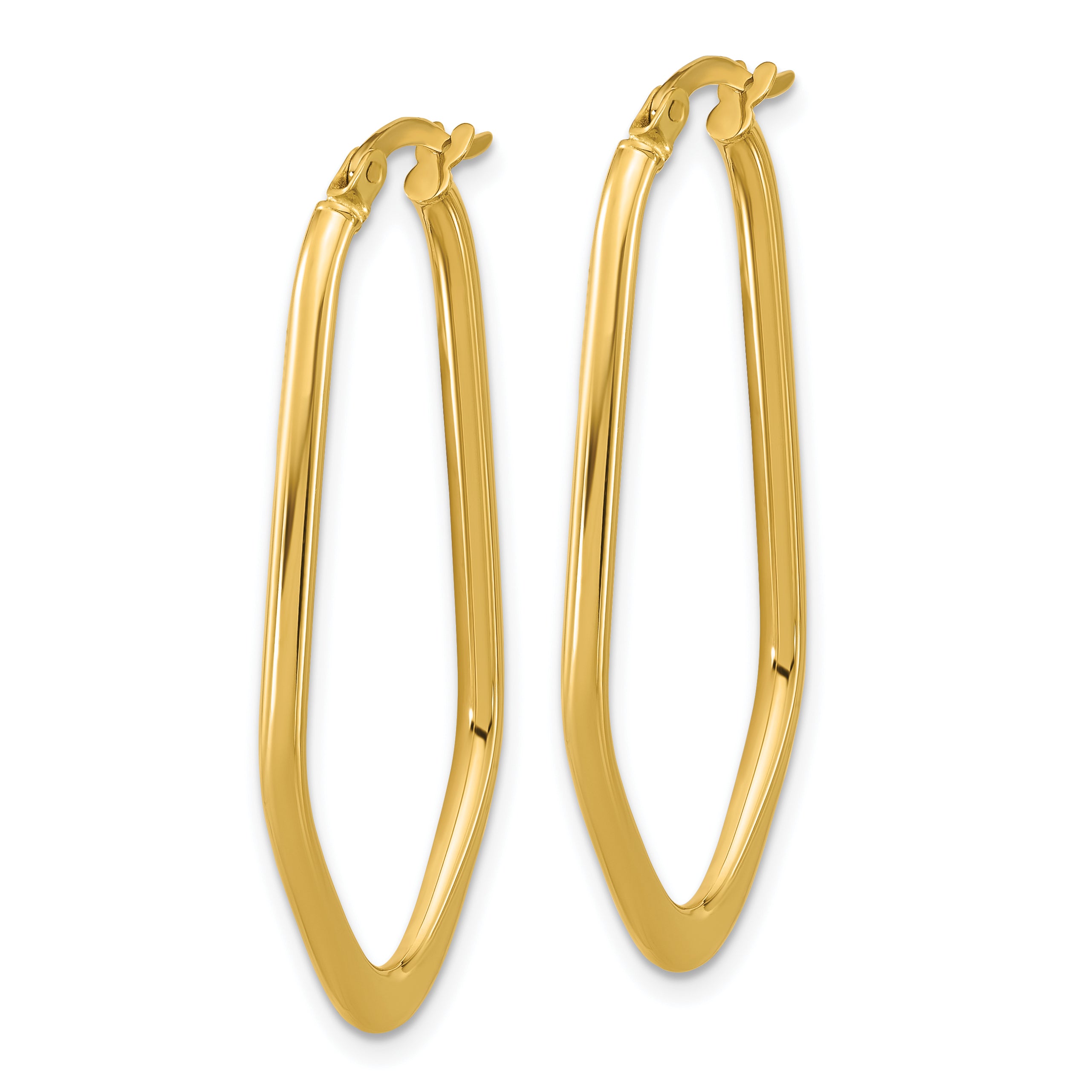 14K Polished Oval Hoop Earrings Secondary image
