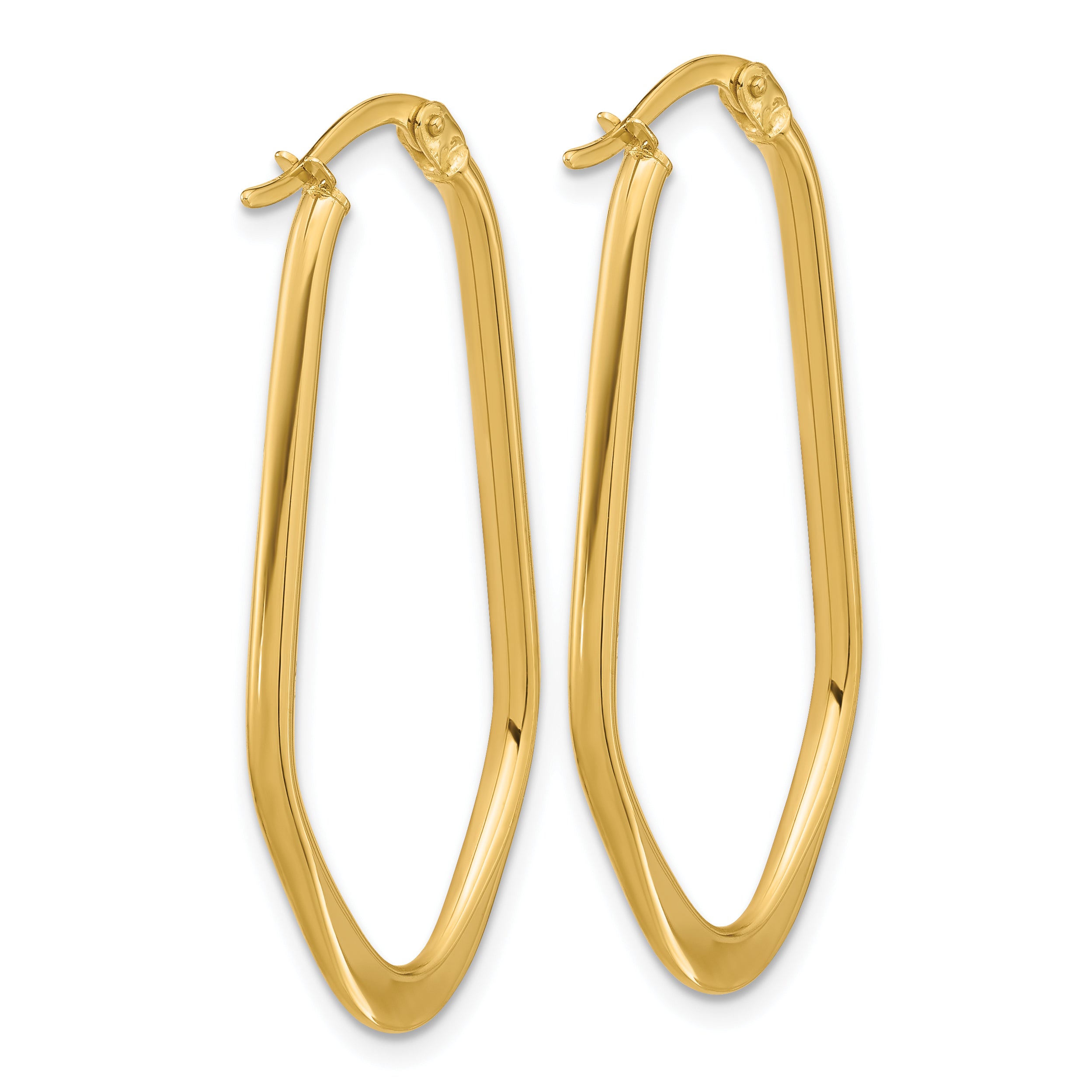 14K Polished Oval Hoop Earrings