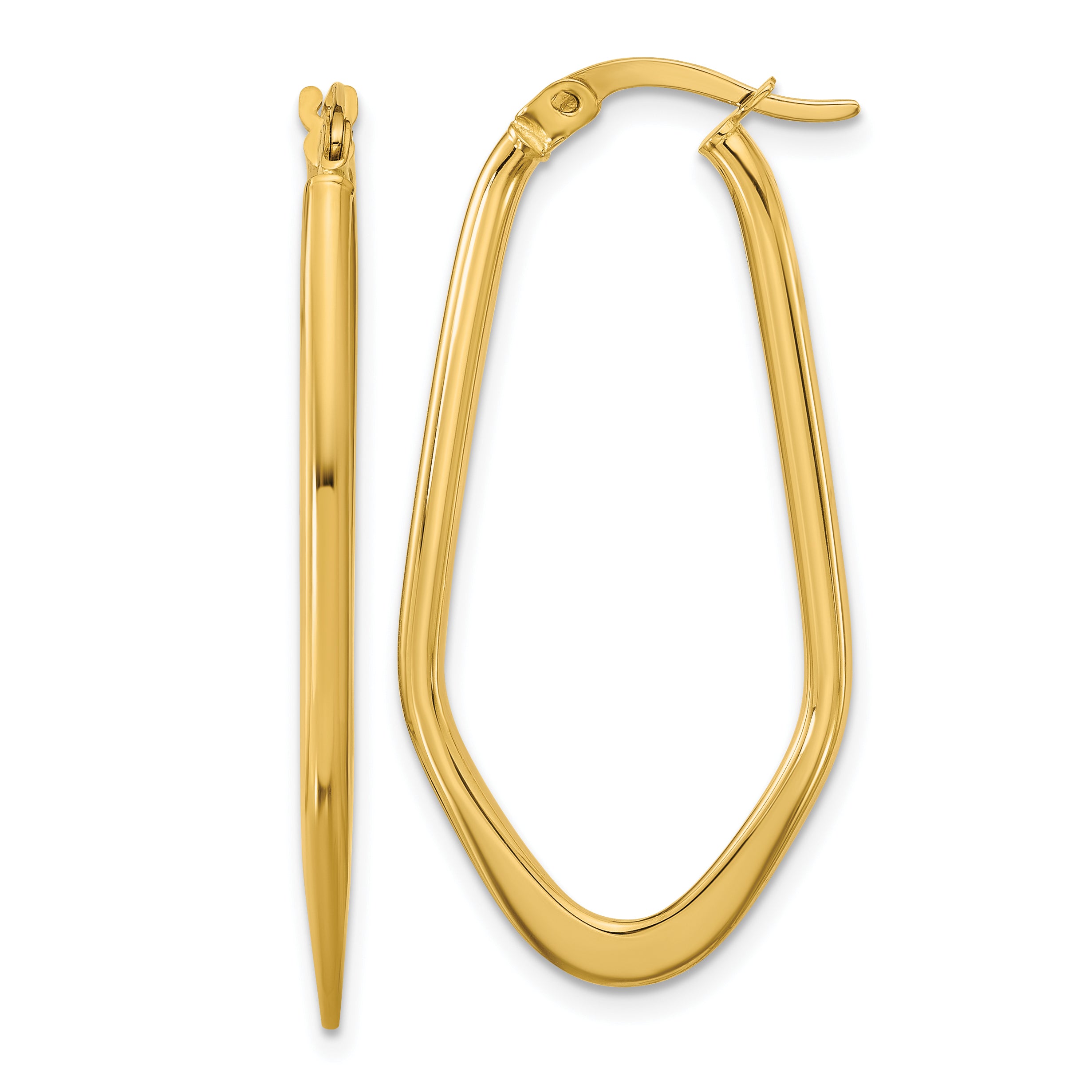 14K Polished Oval Hoop Earrings Main image