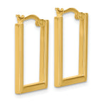 14K Polished Rectangle Hoop Earrings