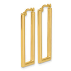 14K Polished Rectangle Hoop Earrings