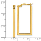 14K Polished Rectangle Hoop Earrings