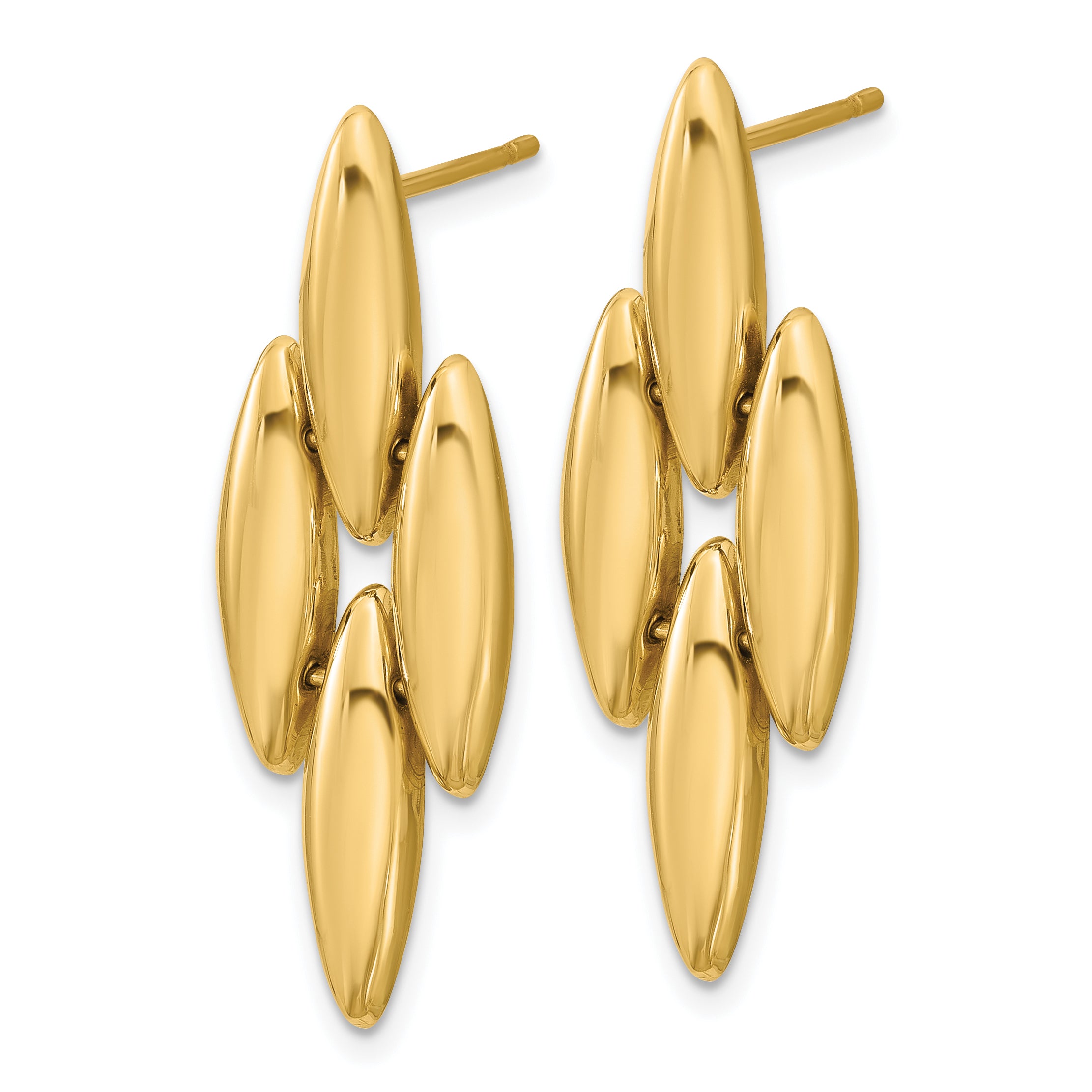 14K Polished Fancy Dangle Post Earrings Secondary image