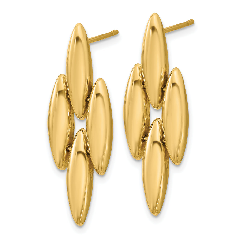 14K Polished Fancy Dangle Post Earrings