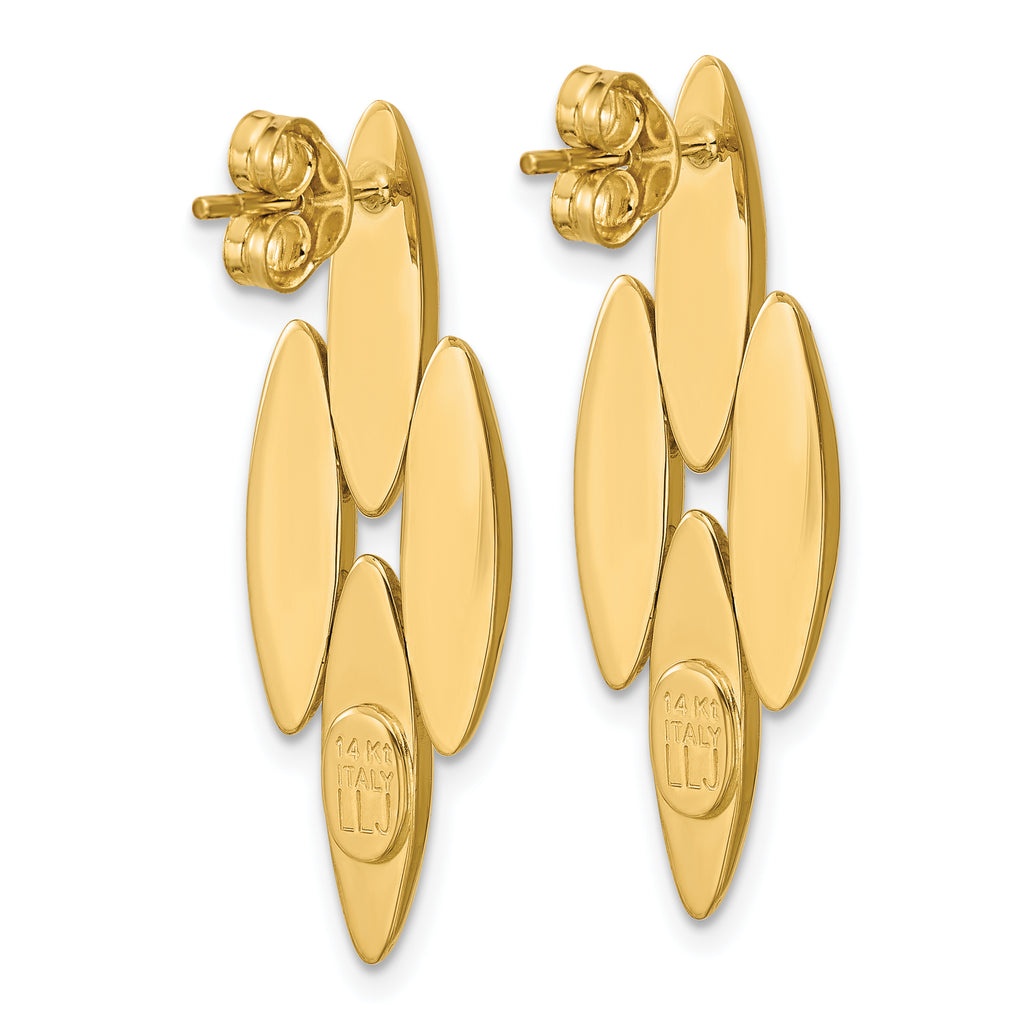 14K Polished Fancy Dangle Post Earrings
