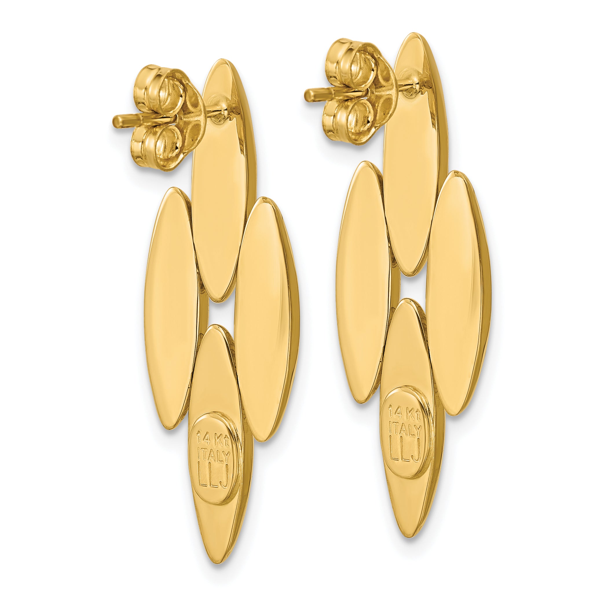 14K Polished Fancy Dangle Post Earrings