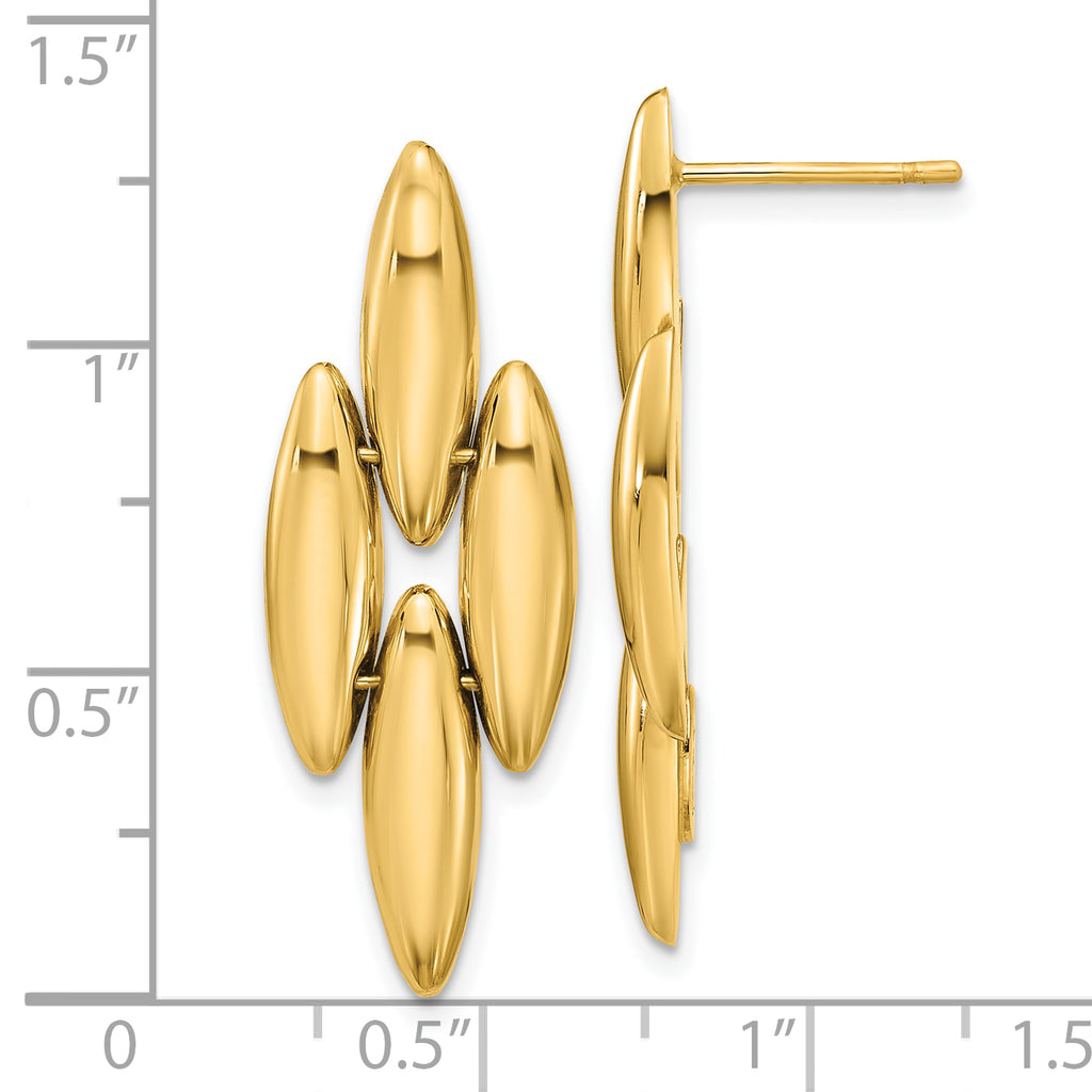 14K Polished Fancy Dangle Post Earrings