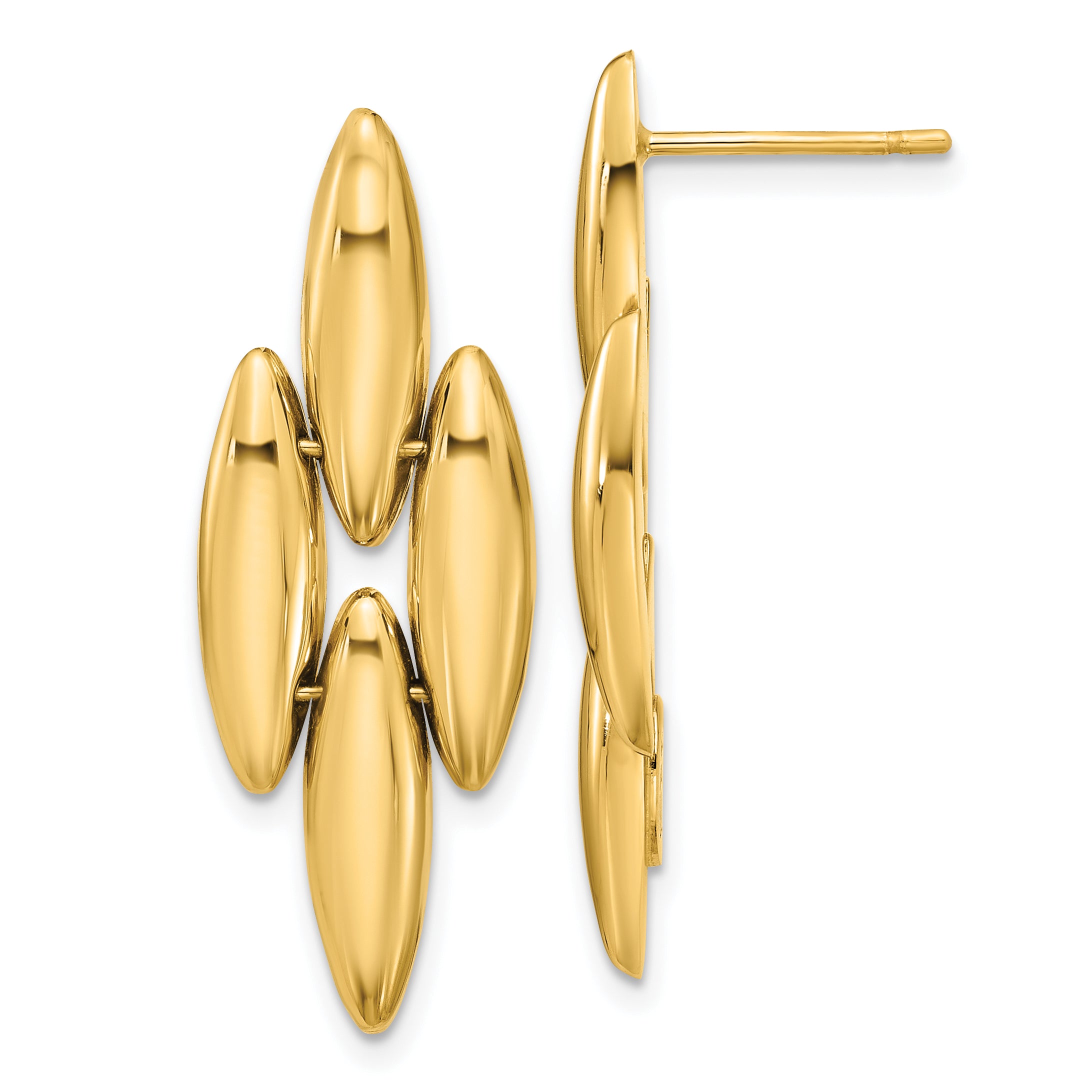 14K Polished Fancy Dangle Post Earrings Main image