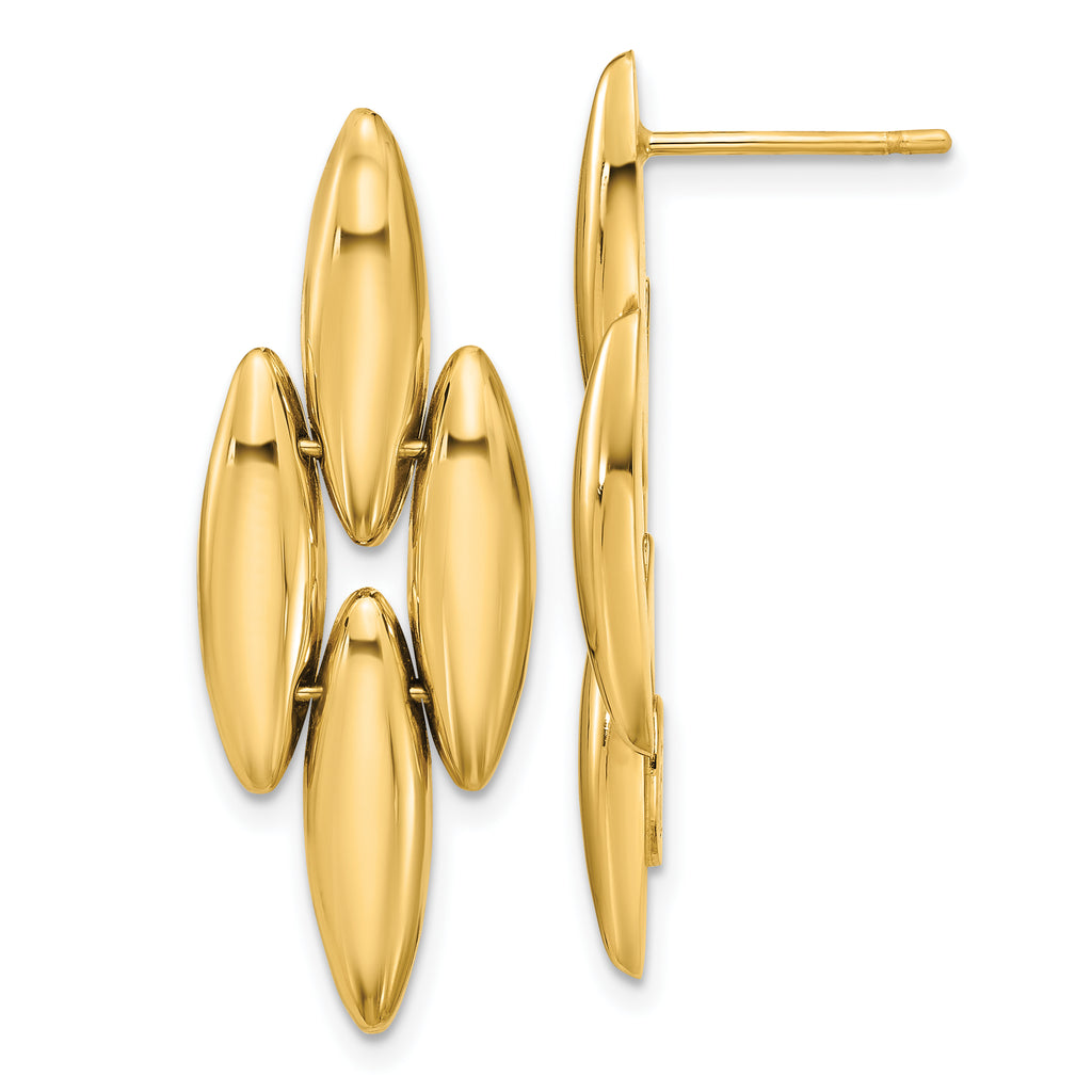 14K Polished Fancy Dangle Post Earrings
