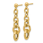 14K Polished Fancy Circle Link Dangle Post Earrings