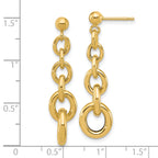14K Polished Fancy Circle Link Dangle Post Earrings