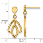 14K Polished Floral Dangle Post Earrings