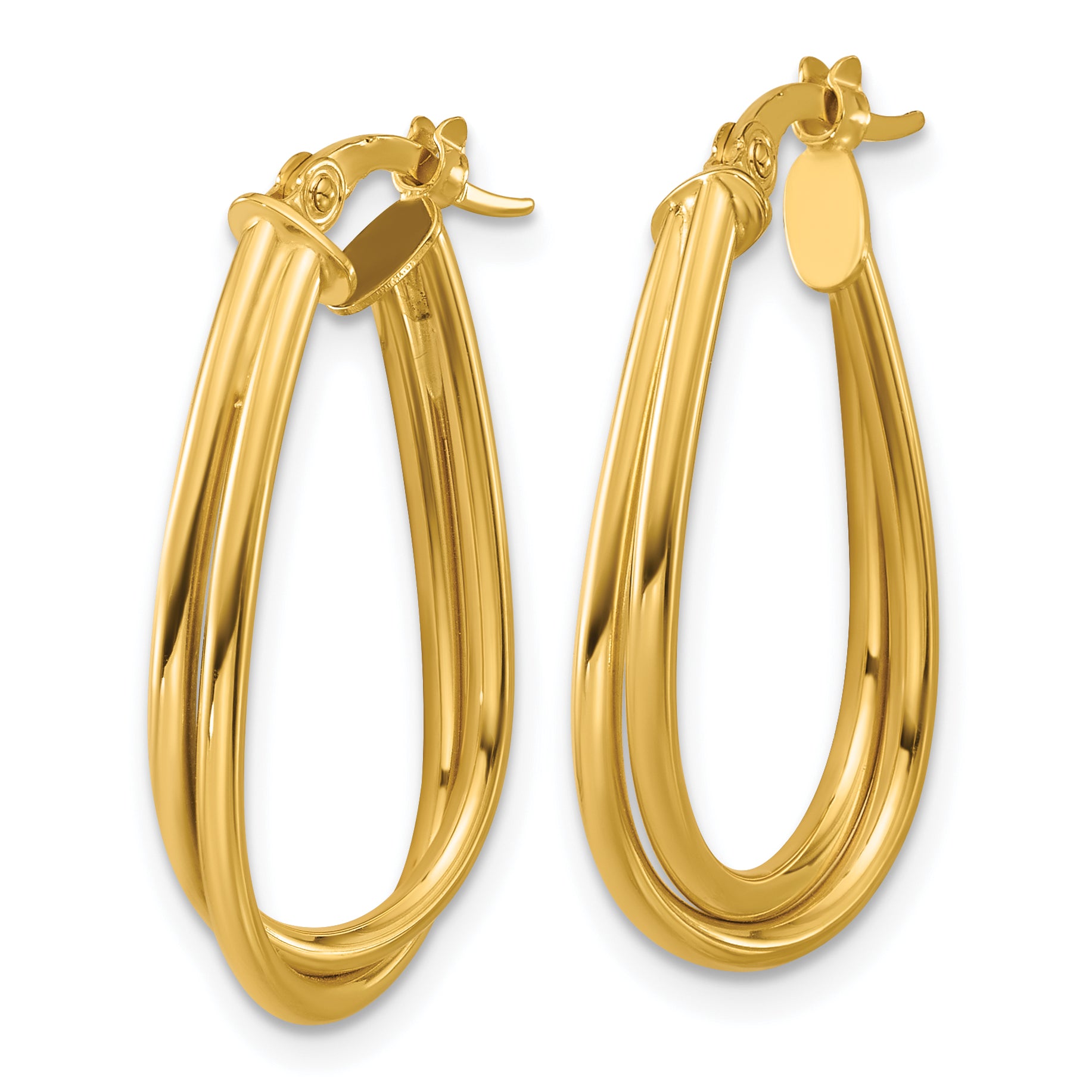 14K Polished Twisted Hoop Earrings