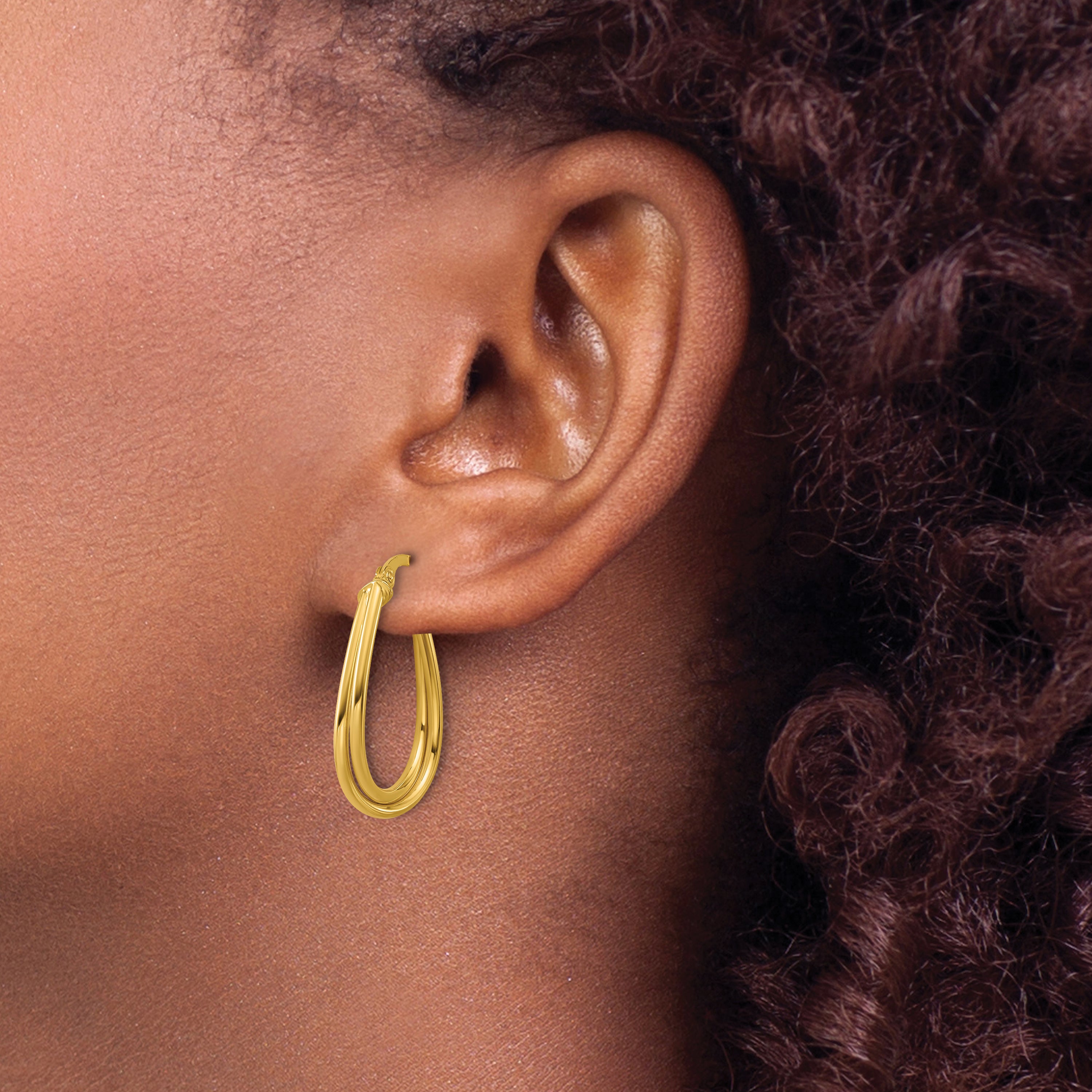 14K Polished Twisted Hoop Earrings