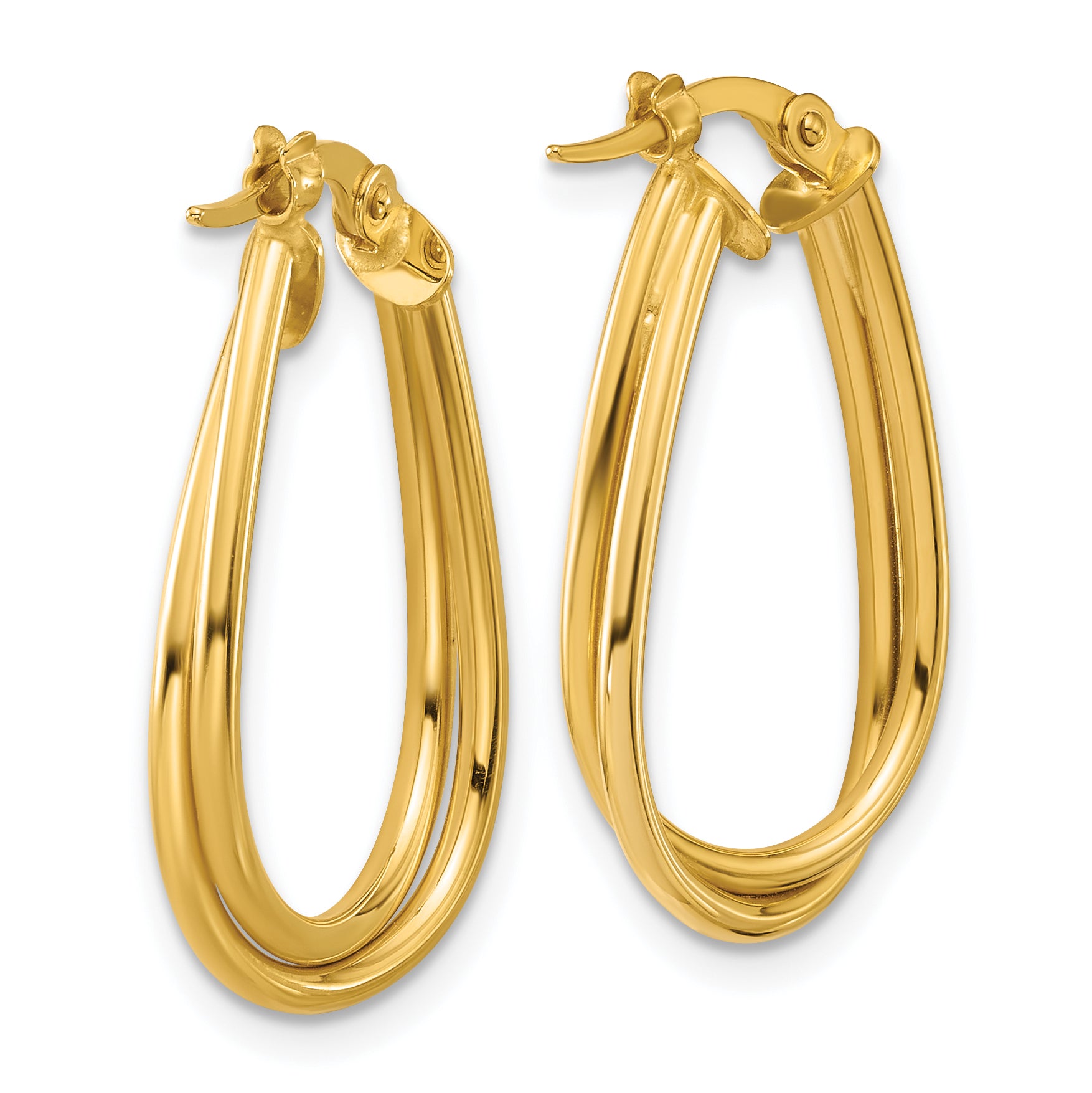 14K Polished Twisted Hoop Earrings