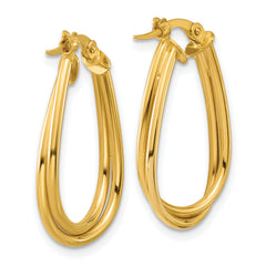 14K Polished Twisted Hoop Earrings