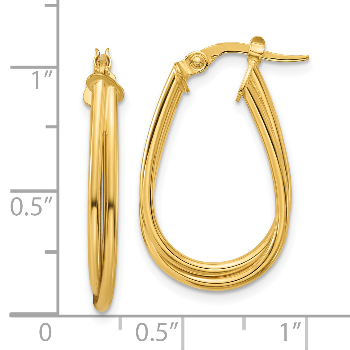 14K Polished Twisted Hoop Earrings