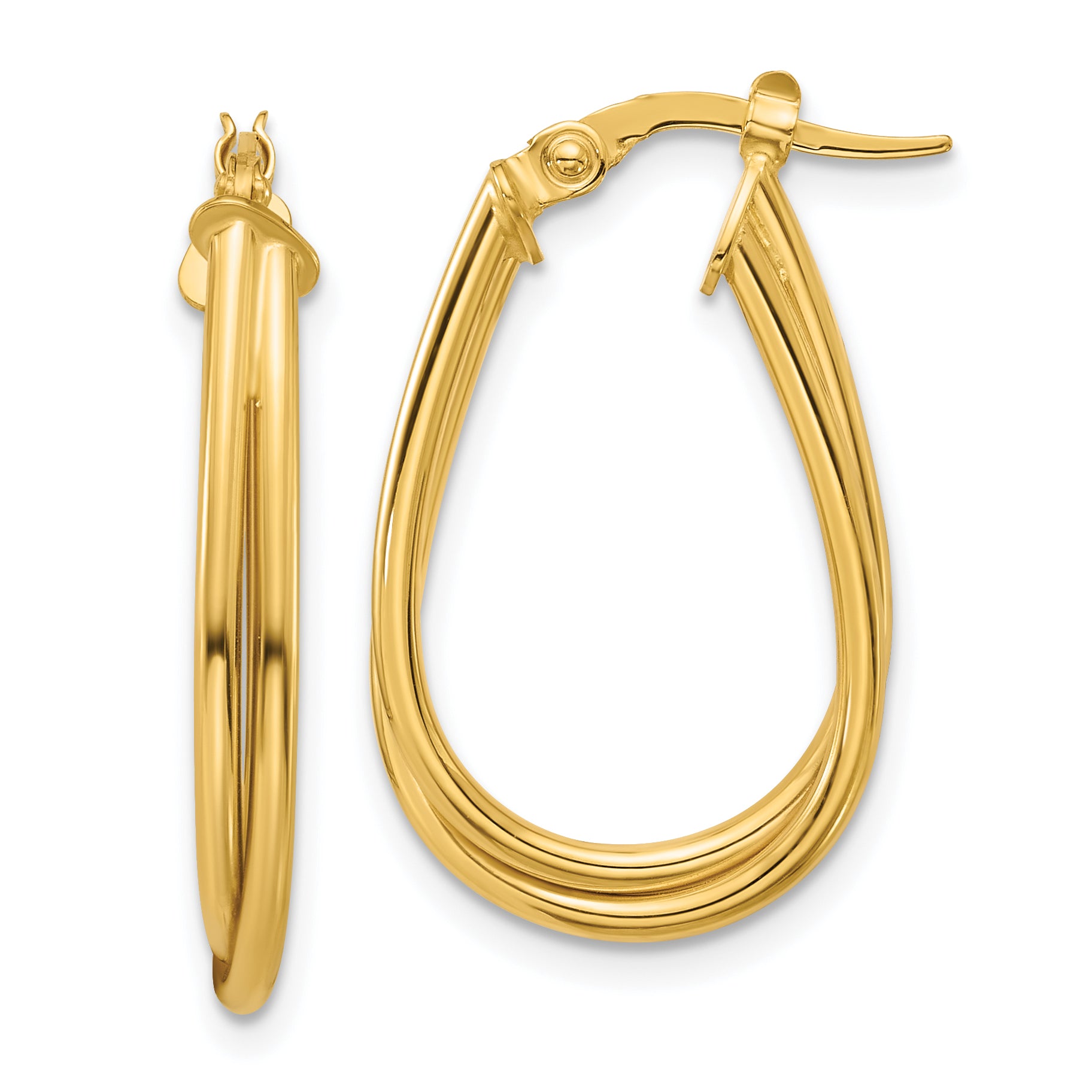 14K Polished Twisted Hoop Earrings