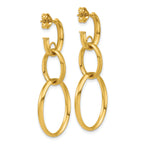 14K Polished Oval Link Post Earrings