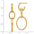 14K Polished Oval Link Post Earrings