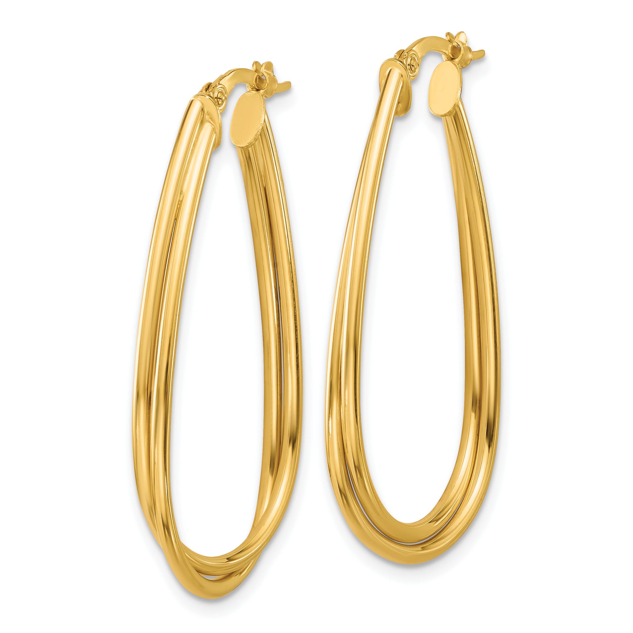 14K Polished Twist Hoop Earrings