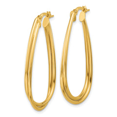 14K Polished Twist Hoop Earrings