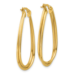 14K Polished Twist Hoop Earrings