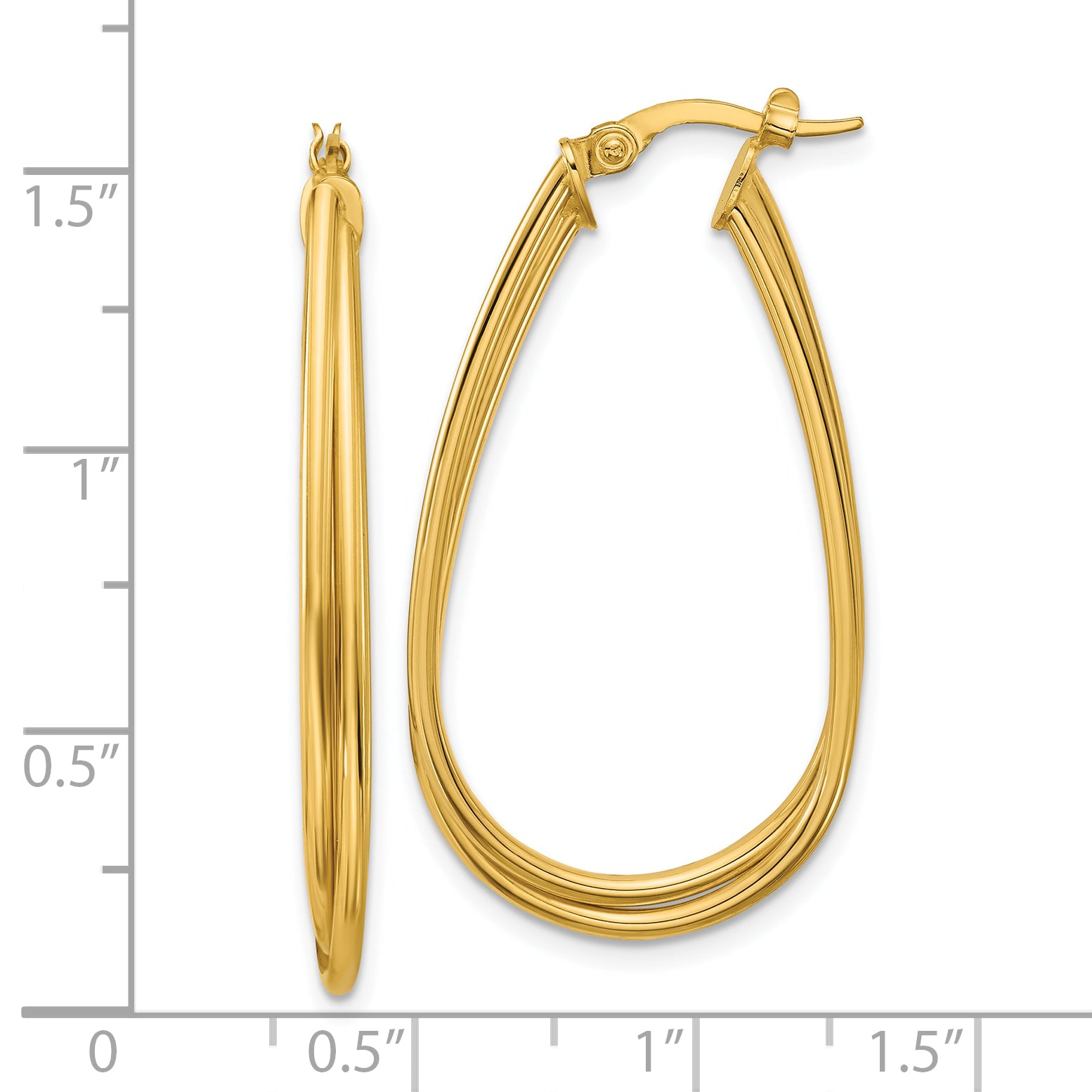 14K Polished Twist Hoop Earrings