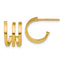 14K Polished 3-row Post J-hoop Earrings