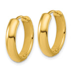 Leslie's' 14K Polished and Dia-cut Hinged Hoop Earrings