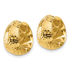 14K Polished and Diamond-cut Huggie Hoop Earrings