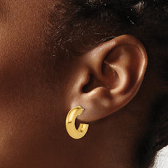 14K Polished J-Hoop Post Earrings