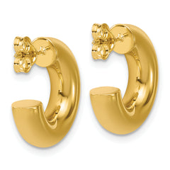 14K Polished J-Hoop Post Earrings