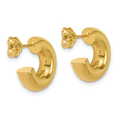14K Polished J-Hoop Post Earrings
