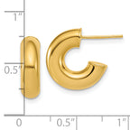 14K Polished J-Hoop Post Earrings