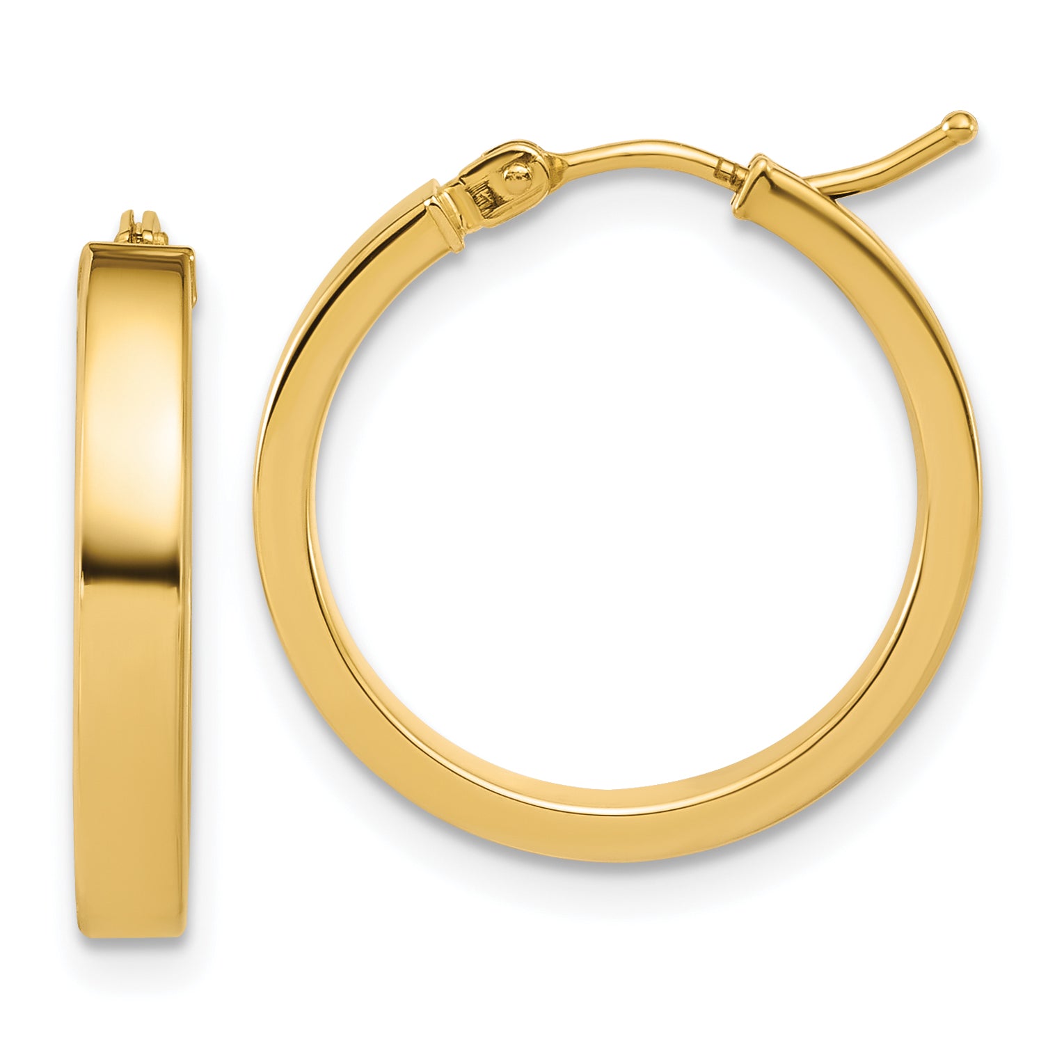 14K Polished Square Tube Round Hoop Earrings Main image