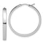 14K White Gold Square Tube Round Hoop Earrings