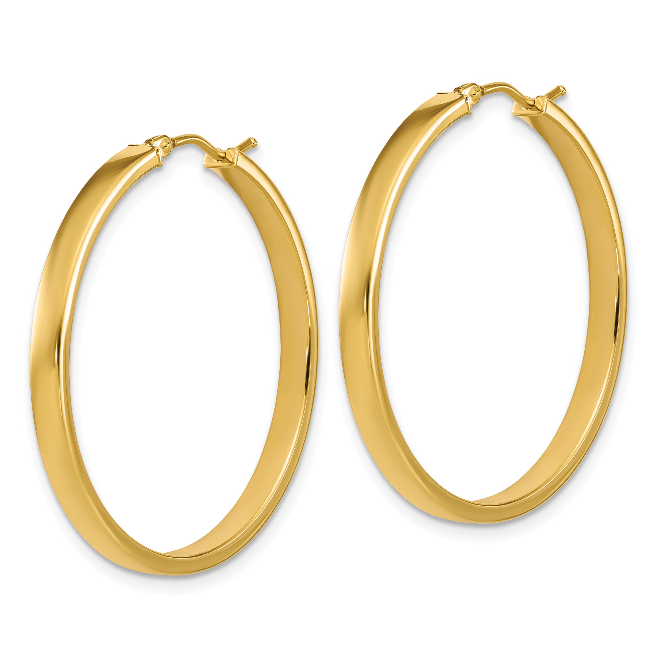 14K Polished Square Tube Round Hoop Earrings Secondary image