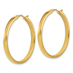 14K Polished Square Tube Round Hoop Earrings