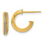 14K Polished Glimmer Infused J-Hoop Post Earrings