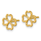 14K Polished 4-Leaf Clover Post Earrings