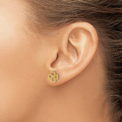 14K Polished 4-Leaf Clover Post Earrings