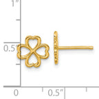 14K Polished 4-Leaf Clover Post Earrings