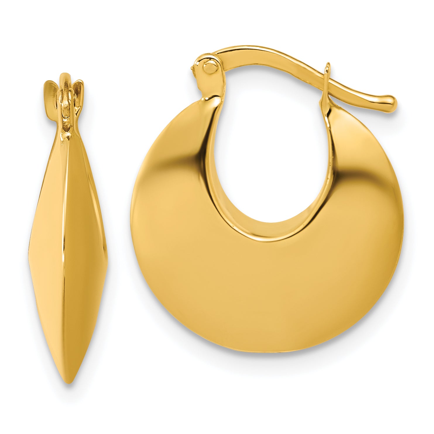 14K Polished Round Hoop Earrings Main image