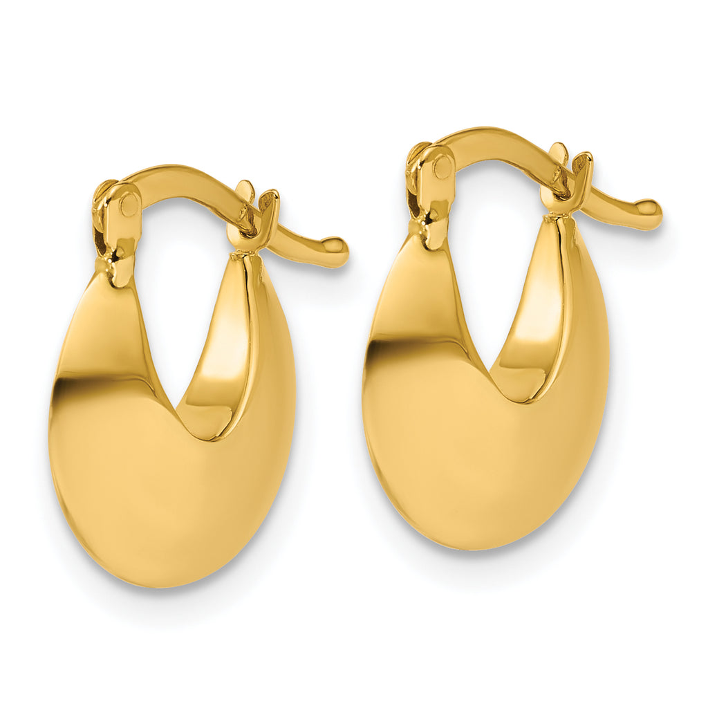 14K Polished Round Hoop Earrings