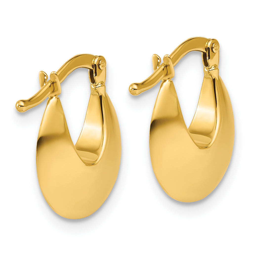 14K Polished Round Hoop Earrings